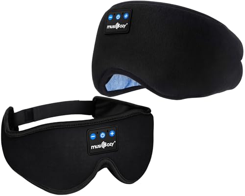 MUSICOZY Sleep Headphones Bluetooth Headband Sleeping Headphones Sleep Mask, Wireless Music Sleeping Headphones for Side Sleepers Men Women Travel Cool Tech Gadgets Unique Gifts Boys Girls, Pack of 2