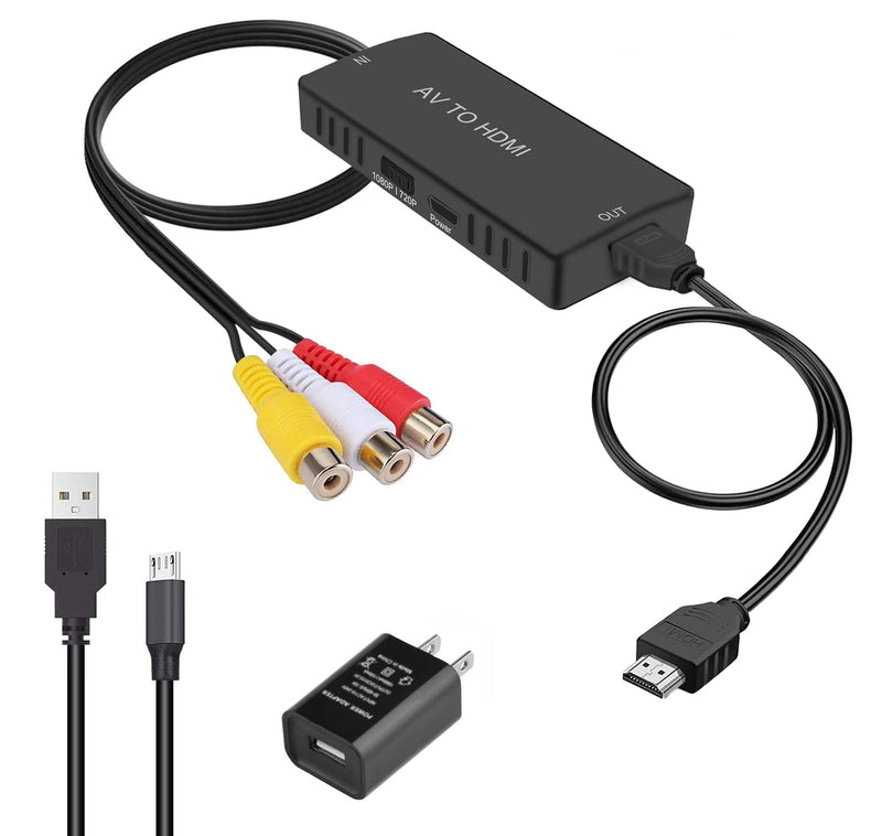 [AUSTRALIA] - LVY AV to HDMI Converter RCA to HDMI Converter Composite CVBS to HDMI Video Audio Converter Adapter, Support PAL/NTSC for Nintendo 64 PC Laptop Xbox VHS VCR Camera DV 