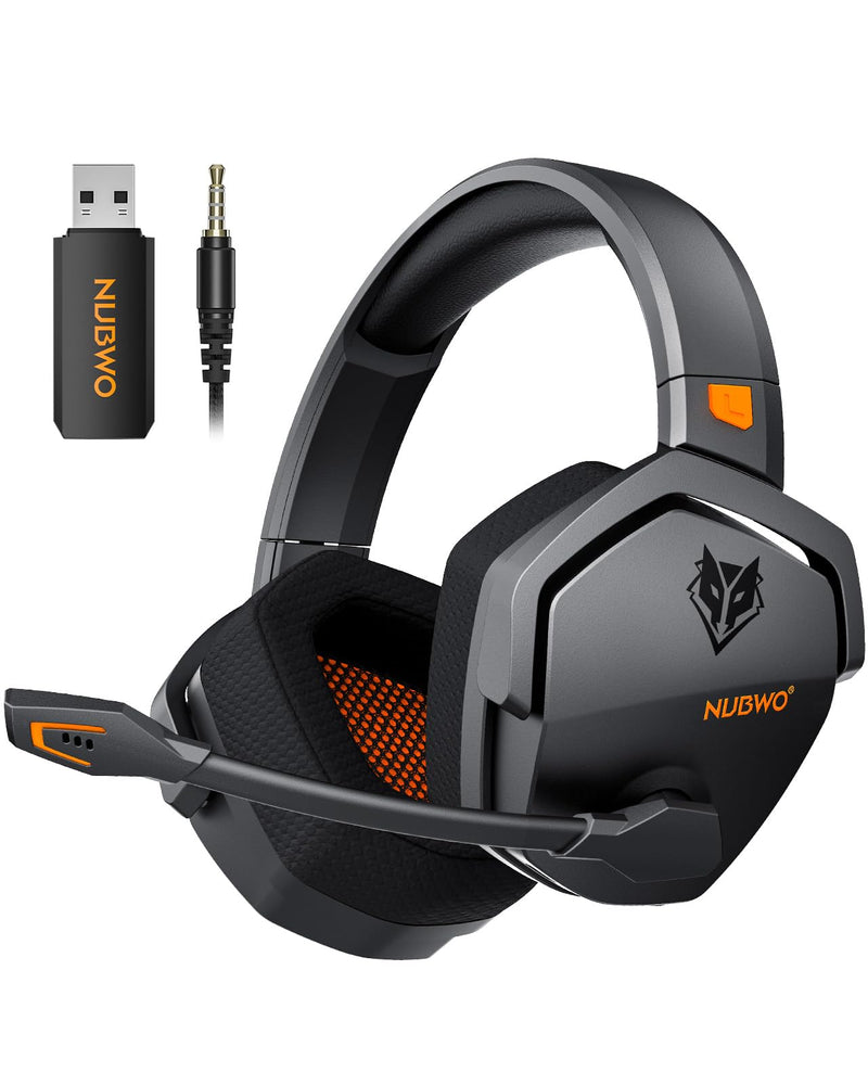 [AUSTRALIA] - NUBWO Wireless Gaming Headset with Mic for Ps5 Ps4 PC, Zero Interference, 100-Hour Battery All-Day Play, 23ms Sync for Fortnite & Call of Duty/FPS Gamers, Triple Mode All Devices Compatible - Orange 