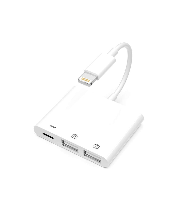 Apple Certified Lightning Male to USB Female Adapter OTG and Charger Cable for iPhone 11 12 Mini max pro xs xr x se 7 8plus Ipad air A Camera Memory Stick Flash Drive Cord Converter Charging Splitter