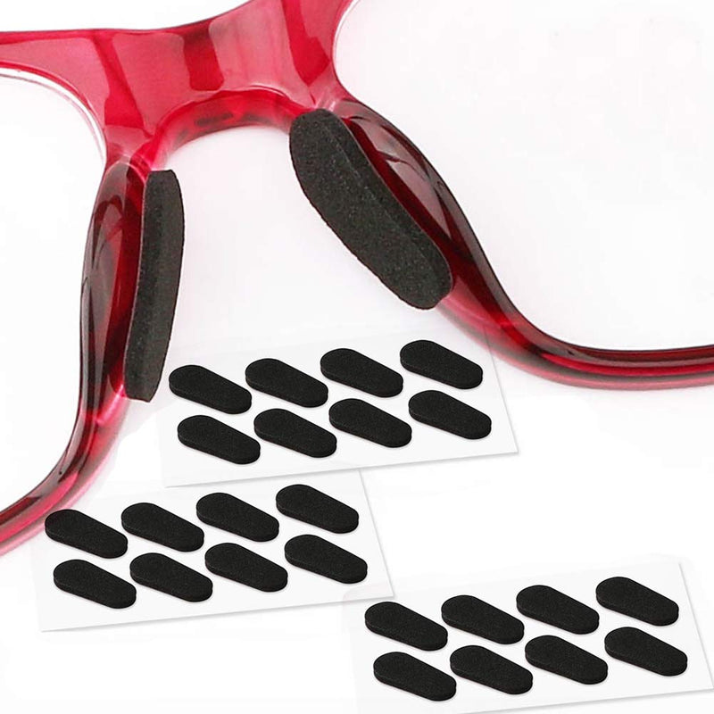 Soft Foam Nose Pads Self Adhesive Non-Slip Eyeglass Nose Pads, Thin Nosepads for Eyeglasses Sunglasses Glasses,12Pairs 1.5mm/Black Color