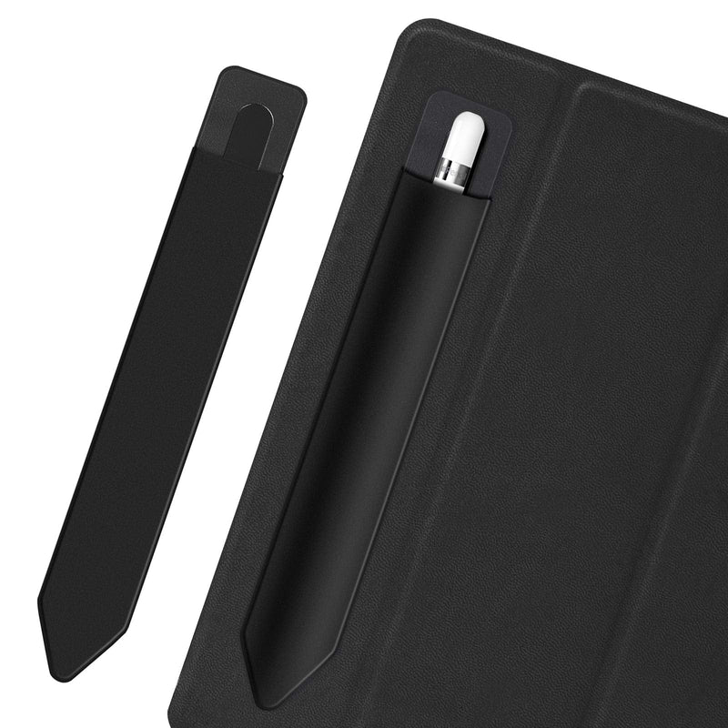 2 Pack Pencil Holder for Apple Pencil 1st 2nd Generation, YUOROS Adhesive Pencil Sleeve for iPad iPad 9th/8th Gen, Tablet Stylus Surface Pen (Black, Black) Black Black