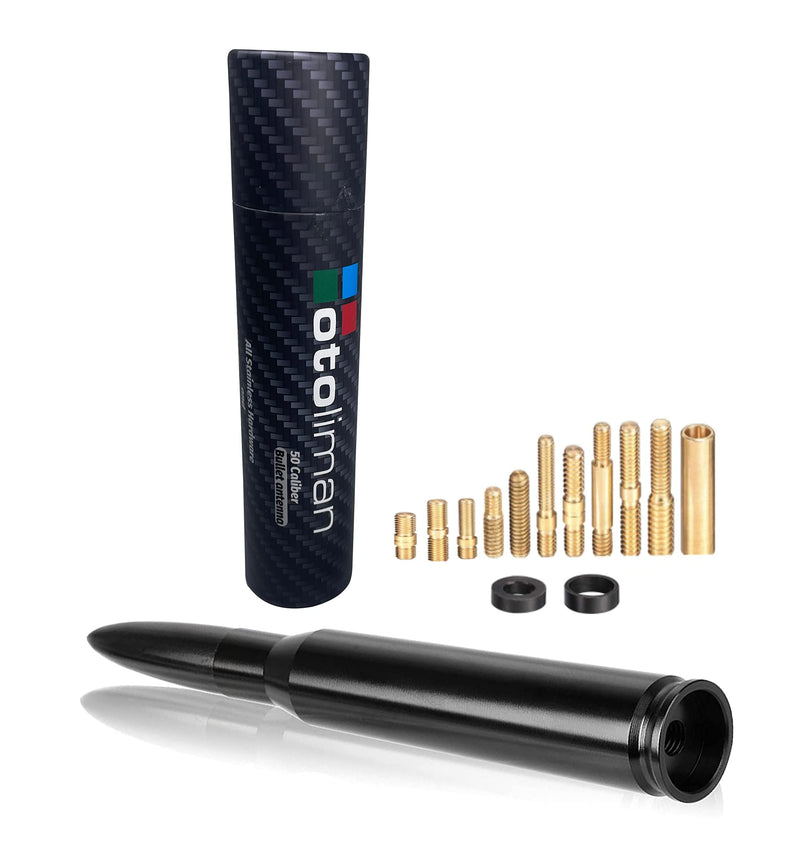 [AUSTRALIA] - Bullet Antenna Car Truck Accessories for Ford F150 F250 F350 Super Duty Raptor Bronco Trucks Dodge RAM 1500 2500 3500 (Fits All Truck Model Years) Made with 6061 Billet Aluminum Construction BLACK 
