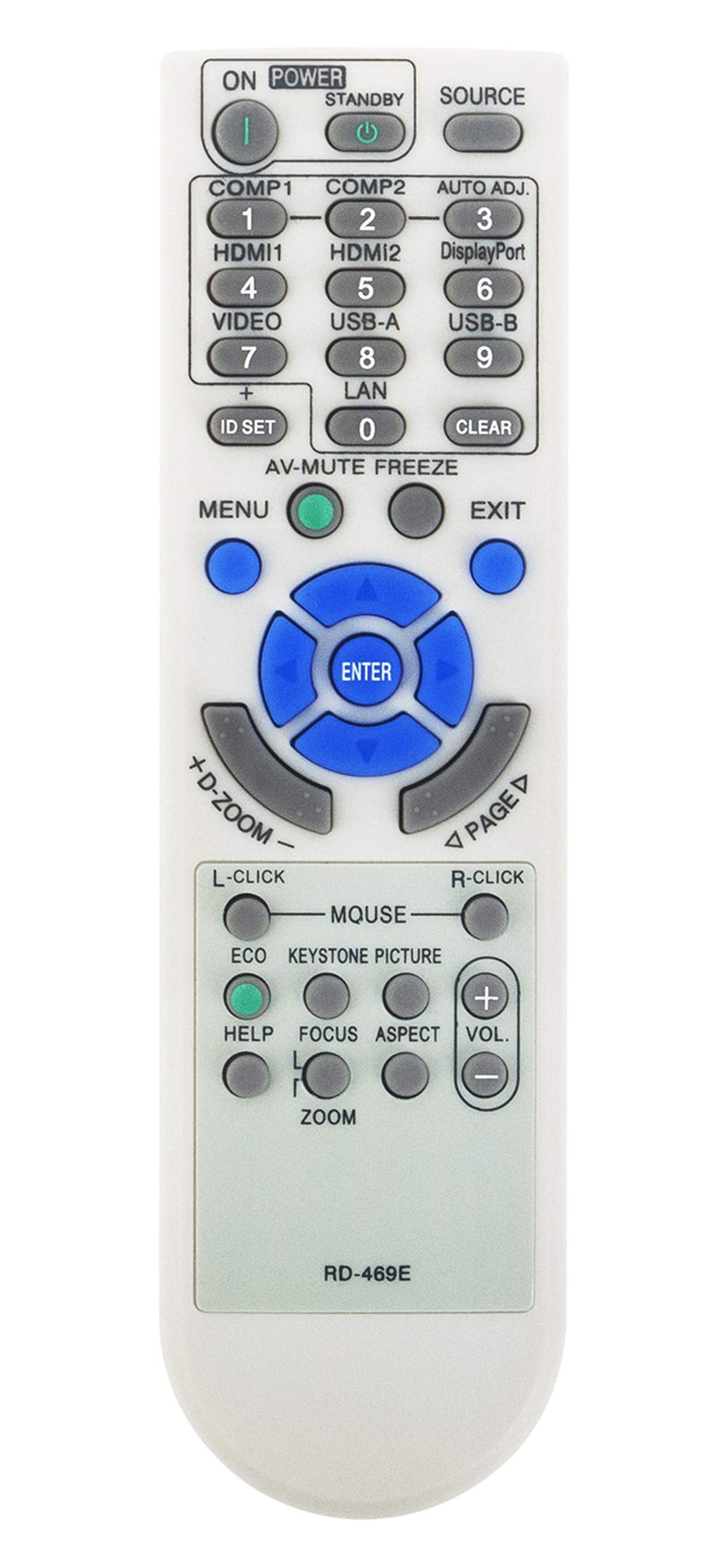 RD-469E Replaced Remote fit for NEC Projector VE303 VE303X V302X V302W V332X V332W V302H UM351W UM301W UM361X UM301X U321H