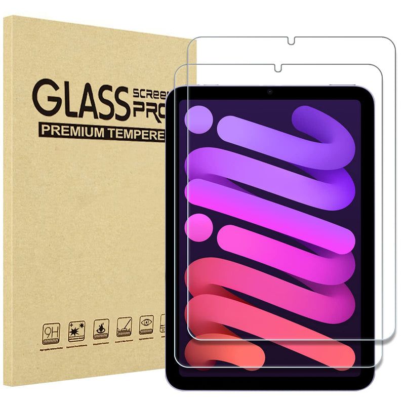 2 Pack Screen Protector for iPad Mini 6 8.3" 2021, Tempered Glass Film Guard for iPad Mini 6th A2567 A2568 A2570 -Clear 2 Pack