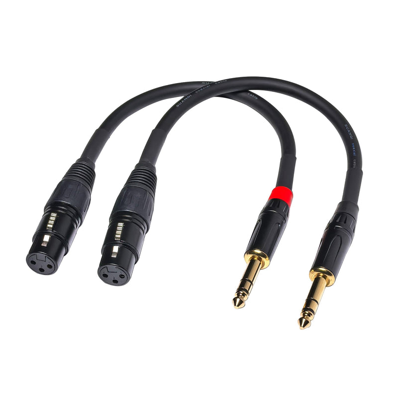 023 6in 1/4 TRS to XLR Female Adapter, 6.35 to XLR Female, XLR to 1/4 Adapter 1/4 Audio Cable 6in/2pack
