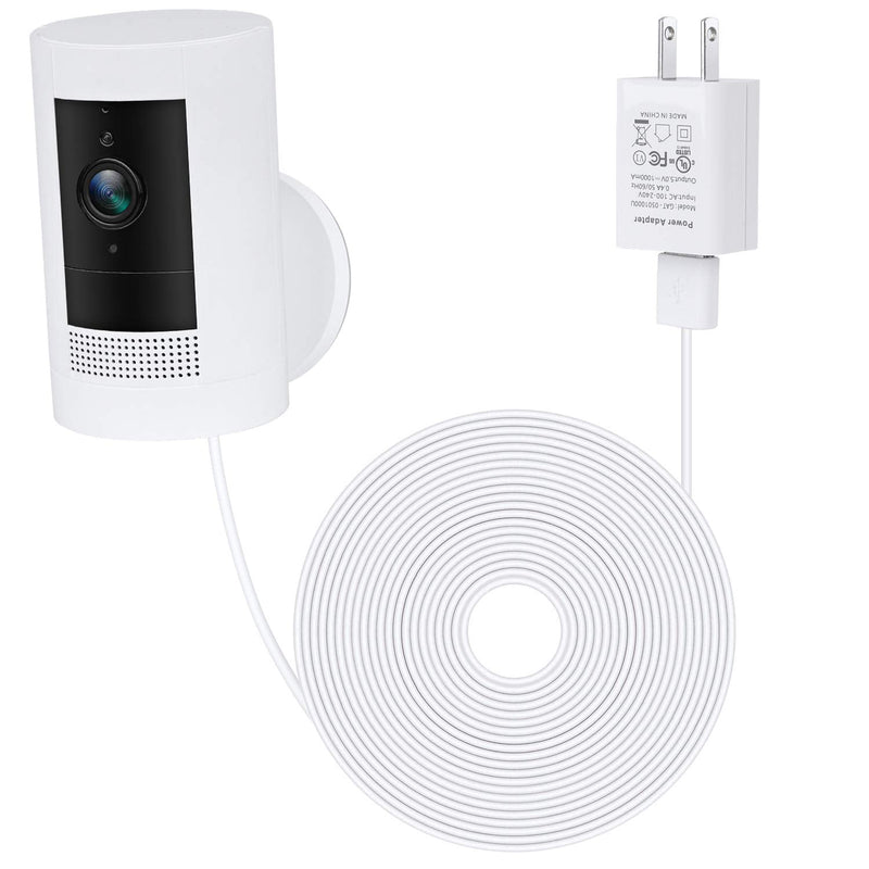 [AUSTRALIA] - ALERTCAM Power Adapter for Ring Stick Up Cam Battery(3rd Gen), with 30ft/9m Weatherproof Outdoor Cable Continuously Charge Your Camera, No Need to Change The Batteries White 