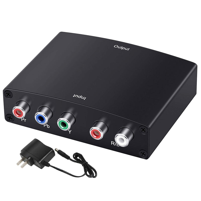 Component to HDMI Converter, MISOTT 1080P YPbPr to HDMI Converter, 5RCA RGB to HDMI Converter, Component Input HDMI Output Adapter