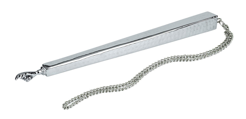Long Torah Pointer Yad with Classic Hand-Hammered Detailing Nickel-Plated High Polish Silver Color Finish - in Velvet Box