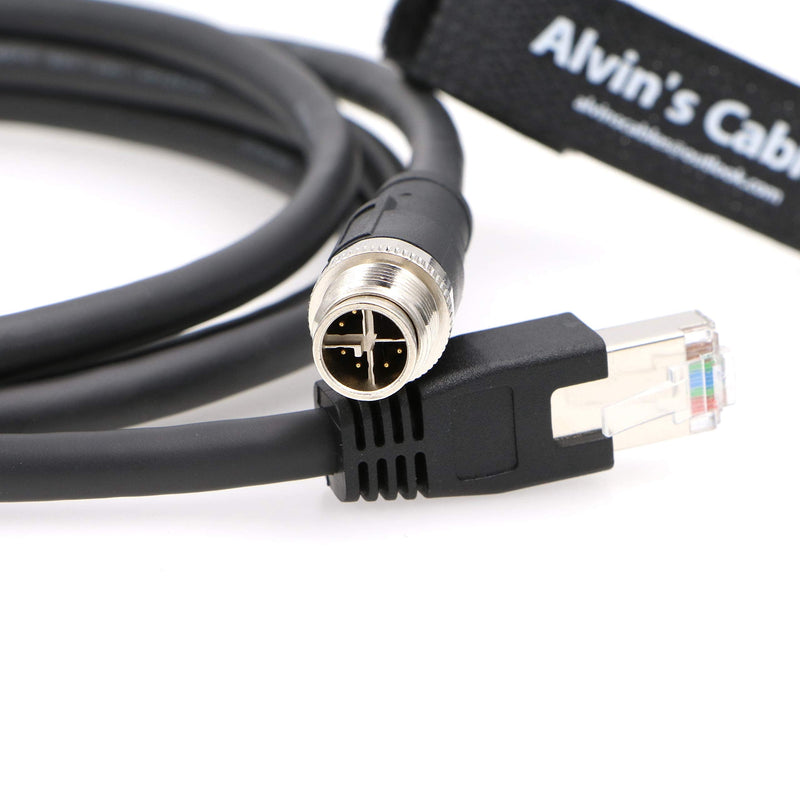[AUSTRALIA] - Alvin's Cables Ethernet Cable in-Sight 8200 and 8400 Series CCB-84901-2001-02 M12 X-Coded to RJ45 Industrial Camera Shielded Cord IP67 Waterproof 6.5ft/2M Black 