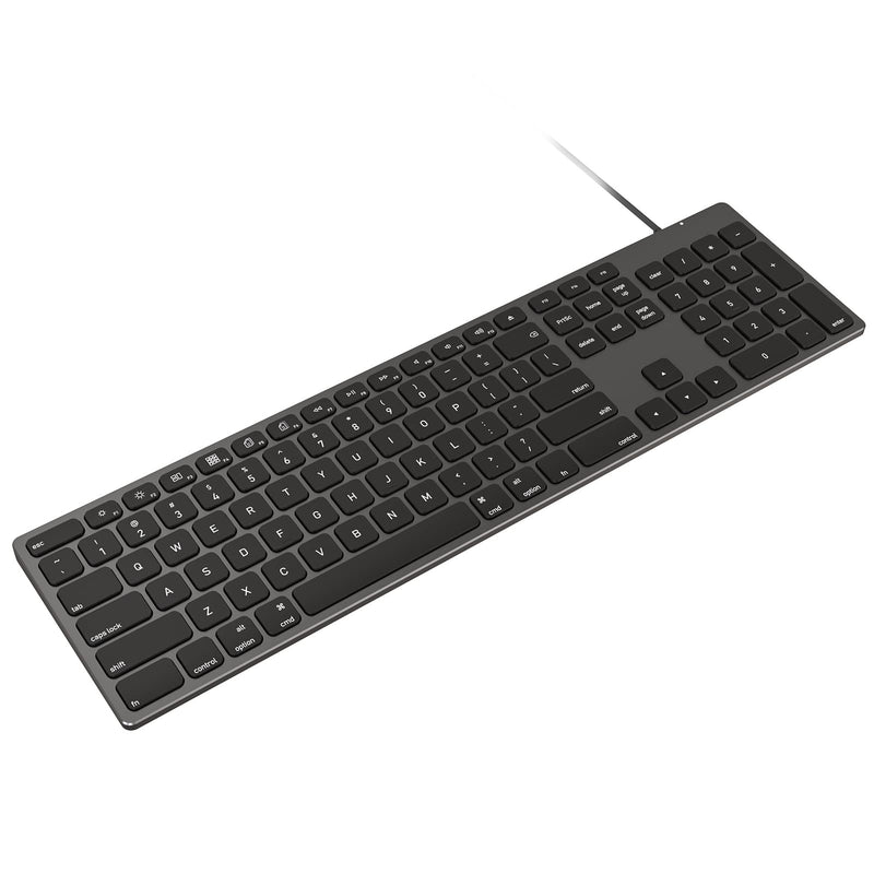 Aluminum USB Wired Keyboard with Numeric Keypad for Mac Pro, Mini Mac, iMac, iMac Pro, MacBook Pro/Air, Laptop and PC Computer Black