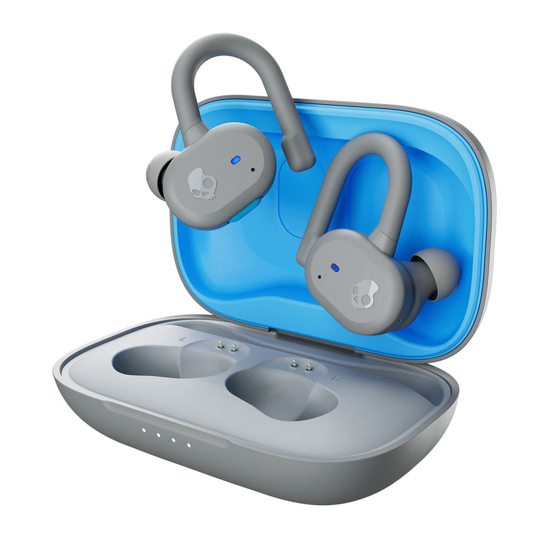 Skullcandy Push Active True Wireless in-Ear Bluetooth Earbud, Use with iPhone and Android with Charging Case and Mic, Great for Gym, Sports, and Gaming, IP55 Water, Dust Resistant - Grey/Blue Light Grey/Blue One Size