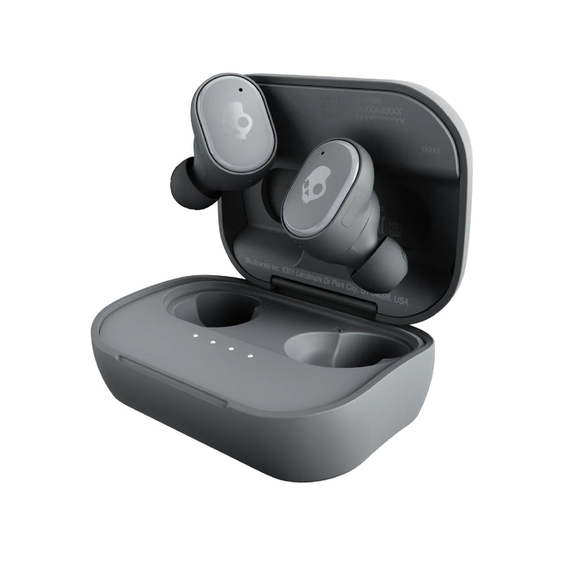 Skullcandy Grind Wireless Earbuds, Bluetooth Headphones, Up to 40 Hours Battery, Noise Isolating Fit, Microphone for iPhone Android, Customizable via Skull-iQ App - Chill Grey