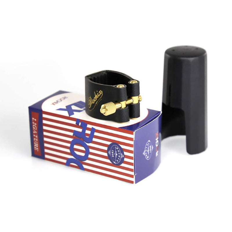 [AUSTRALIA] - Rochix Leather Ligature and Plastic Cap for Alto Saxophone Sax alto sax leather ligature 