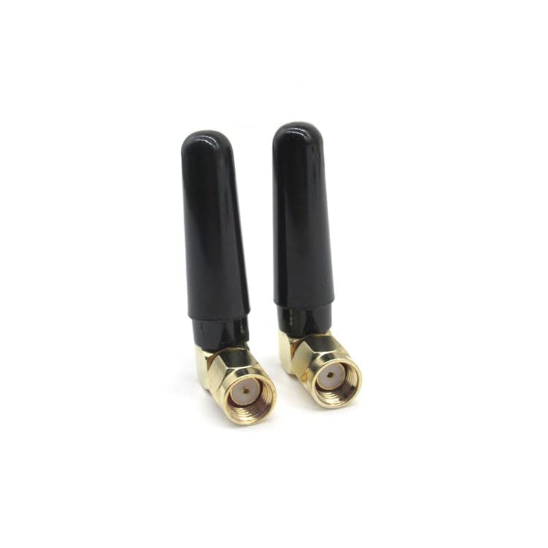 2 Pack Mini 3dBi Dual Band WiFi Antenna 2.4GHz/5GHz/5.8GHz – RP-SMA Male Right Angle MIMO Omni for ITX Small Form Factor PC, PCIe Card, SFF Router, FPV Drone, Bluetooth, Wireless Camera