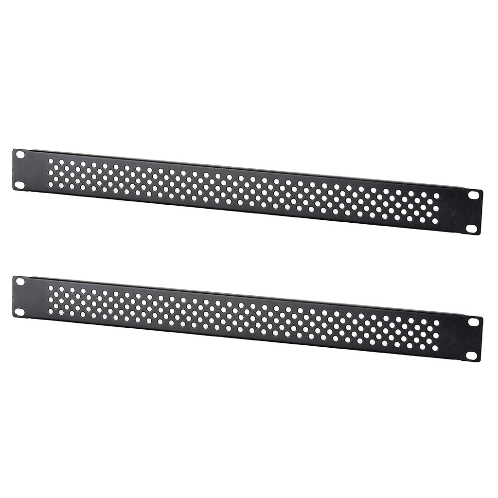 RIVECO 1U Vented Blank Panels for Rack & Cabinets Front Cover Panel 19-Inch Server & Network Rack Mount 2pcs Black