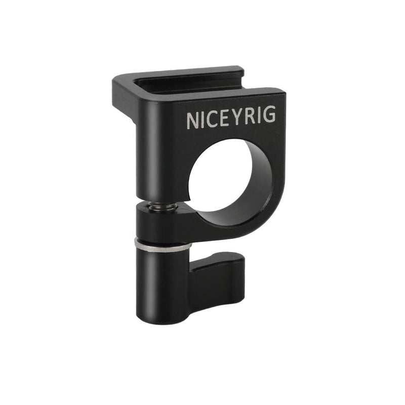 NICEYRIG 15mm Single Rod Clamp to Cold Shoe Adapter, DSLR Camera Rig Rail Block for Monitor Mount LED Light Microphone - 426