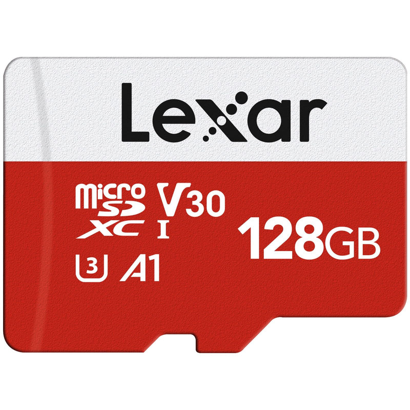 Lexar 128GB Micro SD Card, microSDXC UHS-I Flash Memory Card with Adapter - Up to 100MB/s, A1, U3, Class10, V30, High Speed TF Card 128GB x1