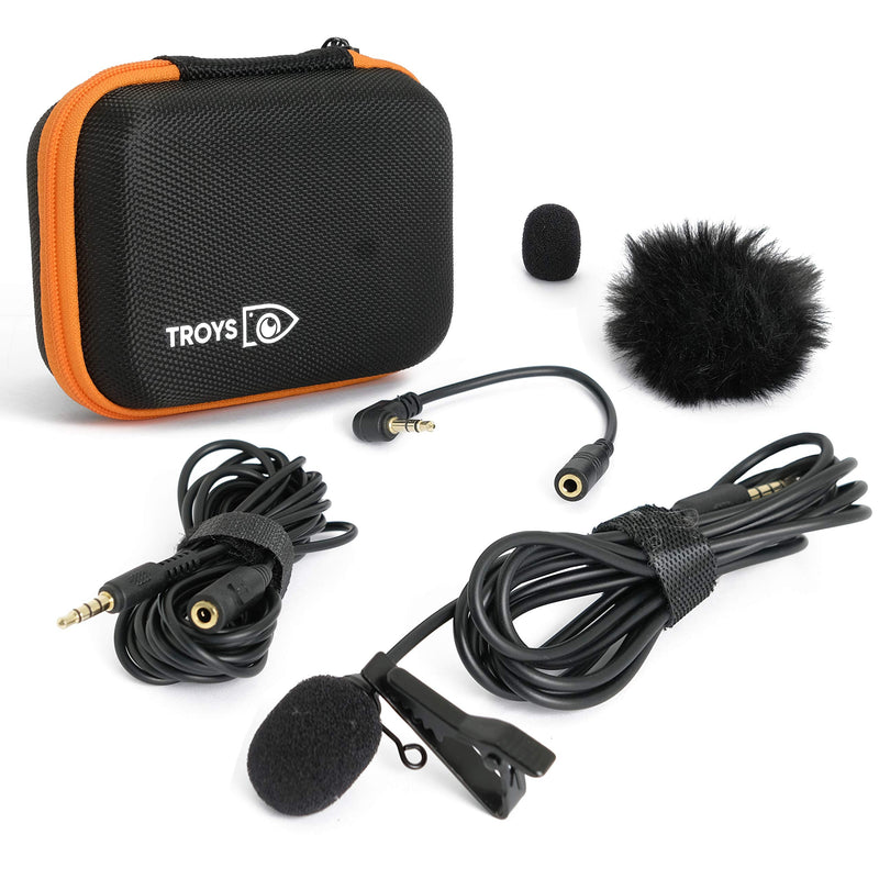[AUSTRALIA] - TROYS Professional Omnidirectional Lavalier Lapel Microphone - Condenser Lav Mic for Recording Podcast/Vlogging/Interview/Audio/Video/YouTube - Compatible with iPhone/Android/Tablet/DSLR 