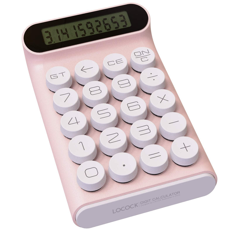 Mechanical Switch Calculator,Handheld for Daily and Basic Office,10 Digit Large LCD Display (Pink) Pink
