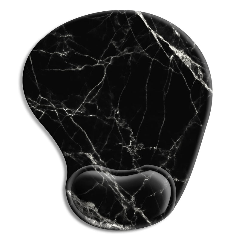 Ergonomic Mouse Pad with Wrist Support Gel, iDonzon Cute Wrist Pad with Non-Slip Rubber Base, Easy Typing & Pain Relief, Black White Marble