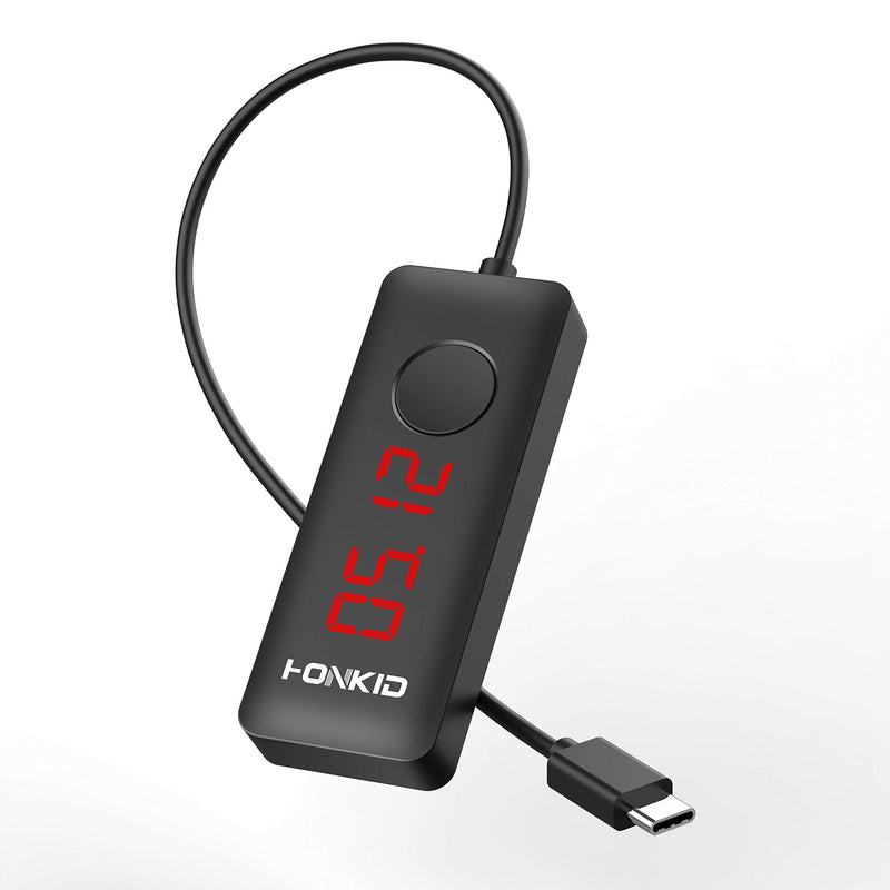 HONKID Mouse Jiggler USB C with LCD Timer ,Mouse Mover Jiggler with 3 Realistic Random Movements and Memory Function,Simulate Mouse Move to Keep Laptop Awake USB-C Port