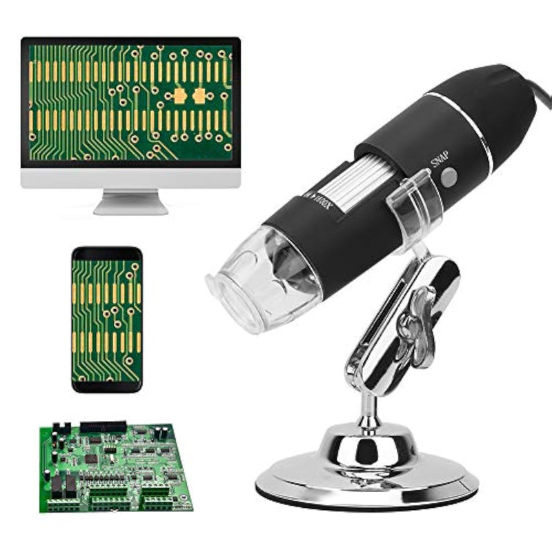 [AUSTRALIA] - USB Digital Microscope 600X with 8 LED Lights Metal Stand Mini Camera for Android 7/8/10 Kids Students Science Projects 