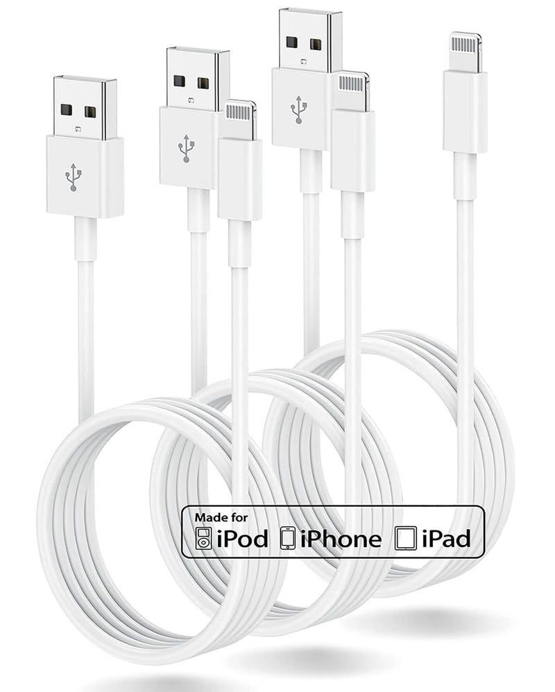 3ft iPhone Charger Apple MFi Certified, Apple Lightning to USB Cable 3 Feet,Fast Apple Charging Cable Cord 3 Foot for iPhone 14 Pro Max/13/13 Mini/13 Pro/12/11 Pro/11/XS MAX/XR/8/7/6s/5S/iPad 3PACK-Whites