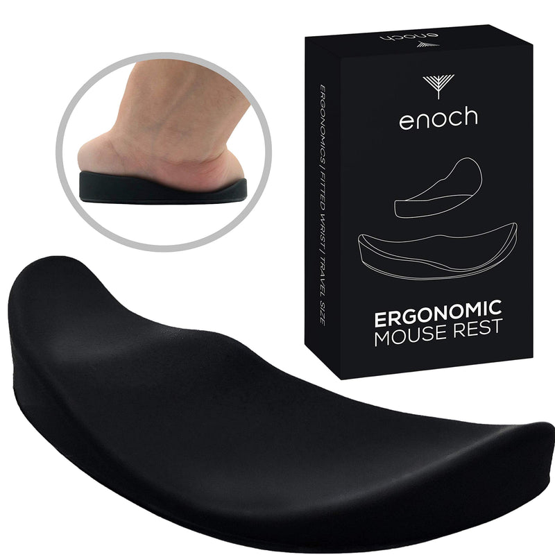 Enoch Ergonomic Mouse Wrist Rest, Palm Wrist Support Pad for Office Work, Gaming, Coding, Relief Sliding Gliding Wrist Pad (Black) Black