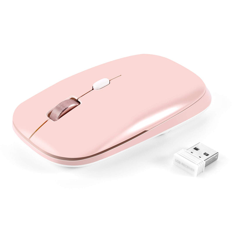Wireless Mouse, PINKCAT 2.4G Slim Silent Cordless Mouse with USB Receiver, 3 Adjustable DPI Portable Optical Wireless Computer Mice for Laptop, PC, Notebook, Computer, Deskbtop, MacBook - (Pink) pink
