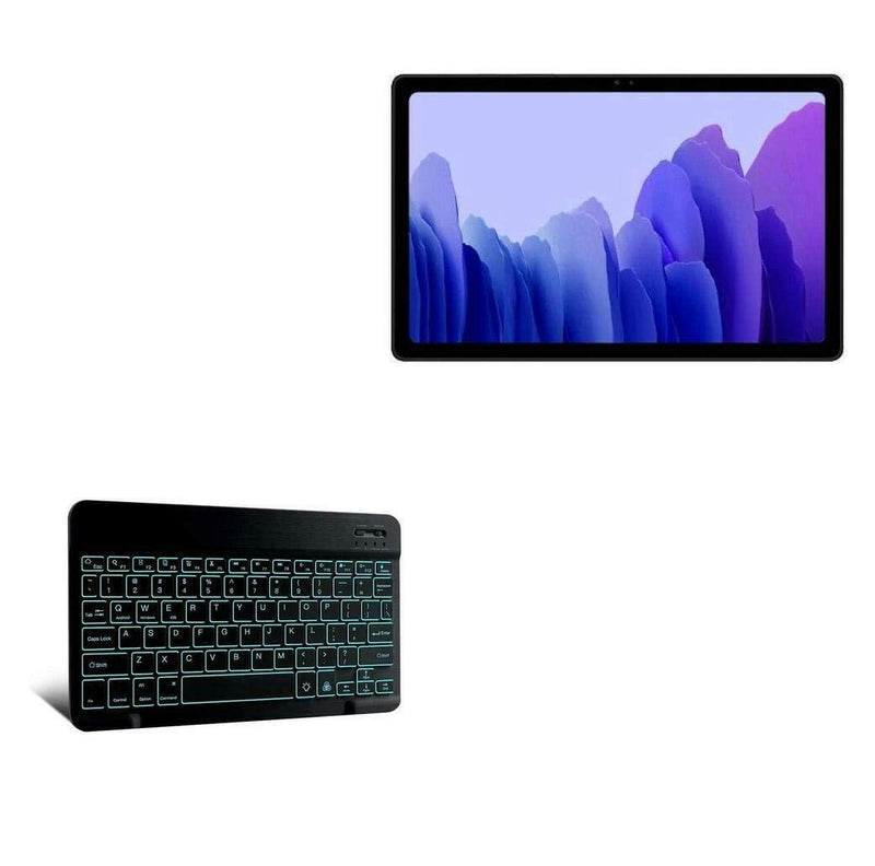 BoxWave Keyboard Compatible with Samsung Galaxy Tab A7 (7.0 in) - SlimKeys Bluetooth Keyboard - with Backlight, Portable Keyboard w/Convenient Back Light - Jet Black