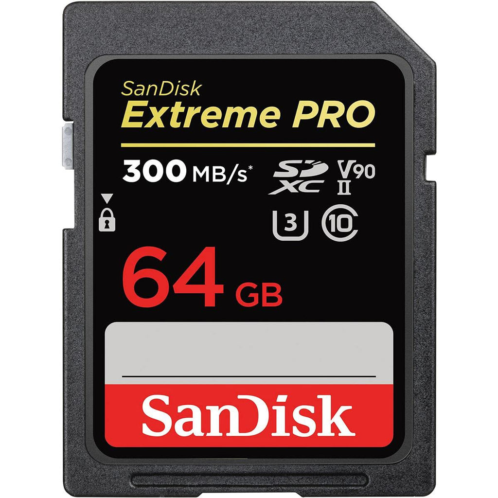 SanDisk 64GB Extreme PRO SDXC UHS-II Memory Card - C10, U3, V90, 8K, 4K, Full HD Video, SD Card - SDSDXDK-064G-GN4IN Card Only