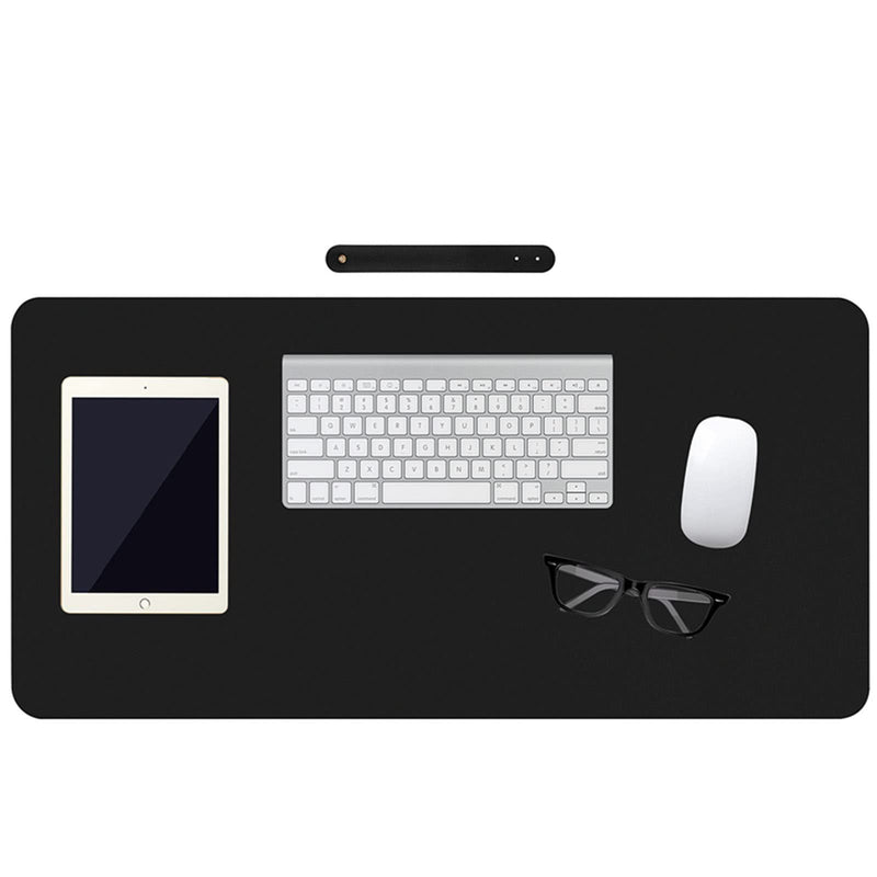 Leather Desk Mat,Desk Pad,Desktop mat,Waterproof Desk Mat for Desktop, Desk Mat for Keyboard and Mouse,Leather Mouse Pad Protector for Office and Home,30"x 14" Leather-black
