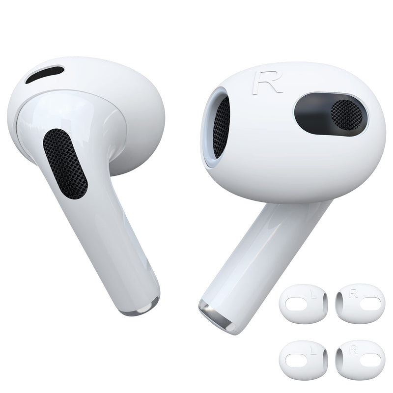 [AUSTRALIA] - DamonLight Upgraded Cover for AirPods 3 [Fit in Case] Anti Scratches Add Grip Sport Ear Tips [US Patent Registered] Compatible with AirPods 3rd Generation (White) White 