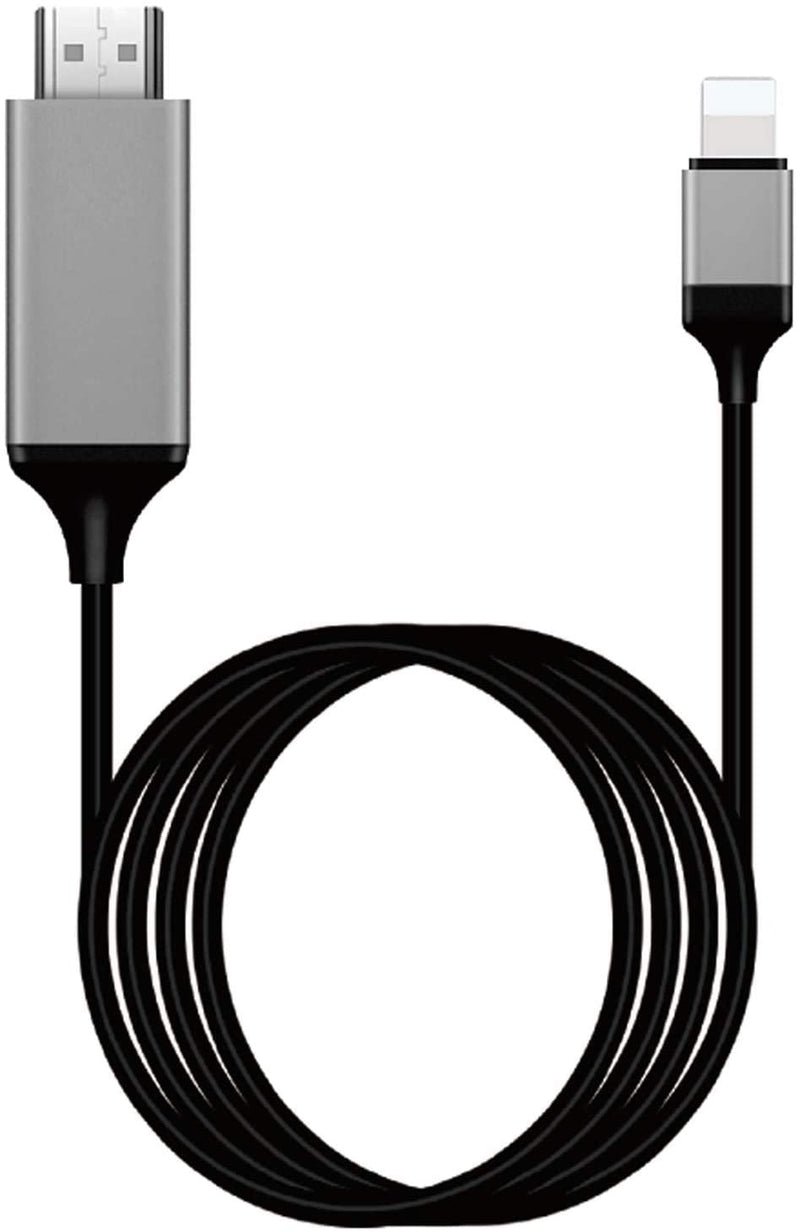 [Apple MFi Certified] Lightning to HDMI Adapter for Phone to TV,Compatible with iPhone,iPad, Sync Screen Connector Directly Connect on HDTV/Monitor/Projector NO Need Power Supply,Support IOS11.0 Black