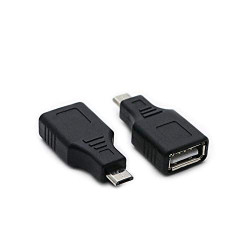 2 Pack USB 2.0 Micro USB Male to Type A Female OTG Adapter Connector Converter Coupler