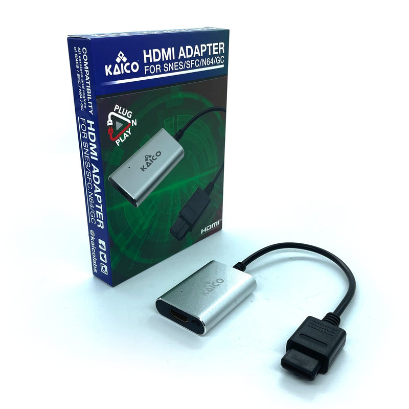 Kaico HDMI Adapter for Nintendo SNES Famicom SFC N64 and GC with S-Video and Composite Support - Passthrough Plug and Play HDMI Adaptor Convertor by Kaico