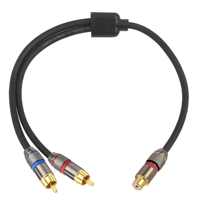 YABEDA RCA Female to Dual RCA Male Y Splitter Cable,Gold Plated RCA (1 Female to 2 Male) Stereo Audio Y Adapter Cable - 1.6feet/50cm F-2M