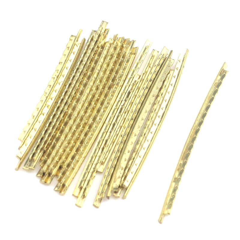 Guitar Fret Wires, 2mm 20 Frets Brass Fretwire for Electric Guitar Bass Guitar Fingerboard Replacement- Gold 2mm-20 Frets