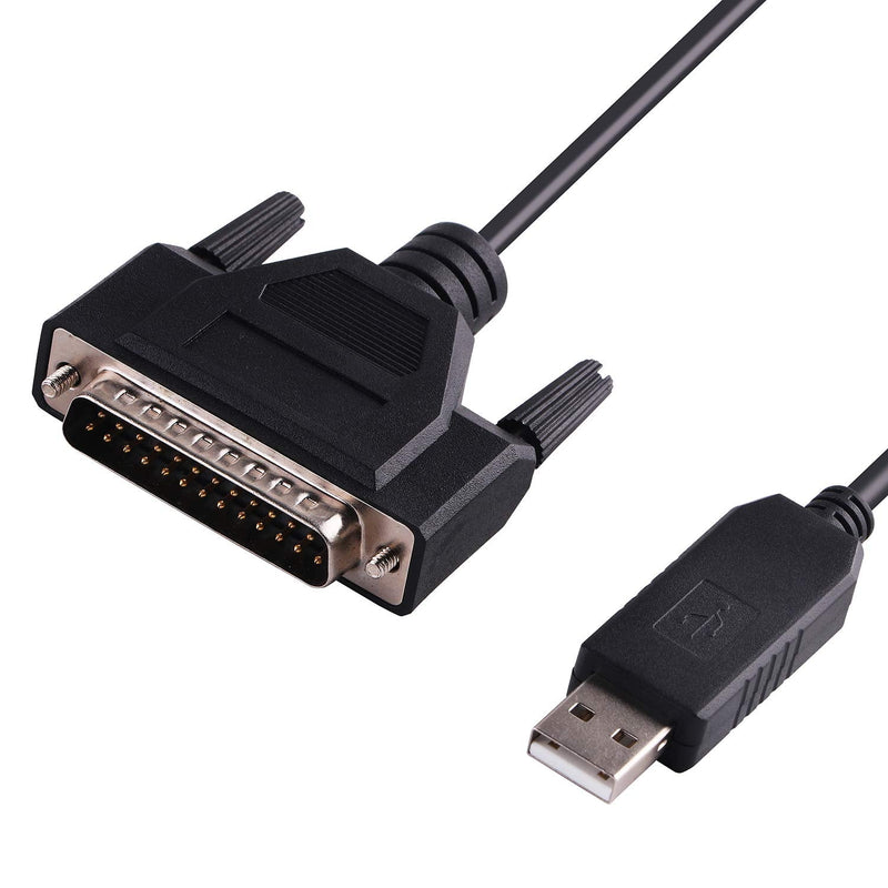 16FT USB RS-232 to DB25 Serial Adapter Cable for Fanuc CNC DNCLINK Configuration Copy Setting,Compatible wiith Windows,Linux,MAC OS,FTDI Chip Inside 16FT