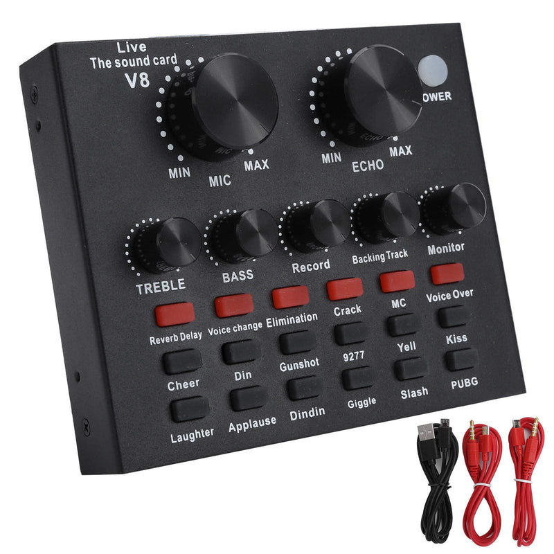 Live Sound Card,7 Connection Methods Live Sound Card Voice Changer Bluetooth Support Mobile Phone Computer Headset Using,with 18 Kinds of Sound Effects