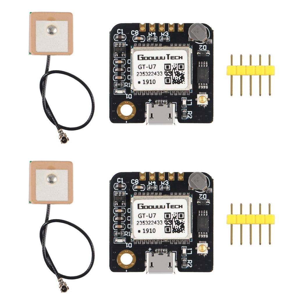 2pcs GT-U7 GPS Module Navigation Satellite Positioning Compatible with NEO-6M 51 MCU STM32 High Sensitivity Low Power Consumption High-Precision Positioning Suitable for Vehicles 2PCS