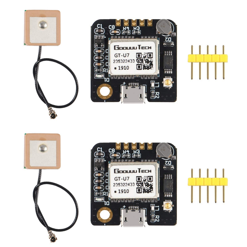 2pcs GT-U7 GPS Module Navigation Satellite Positioning Compatible with NEO-6M 51 MCU STM32 High Sensitivity Low Power Consumption High-Precision Positioning Suitable for Vehicles 2PCS