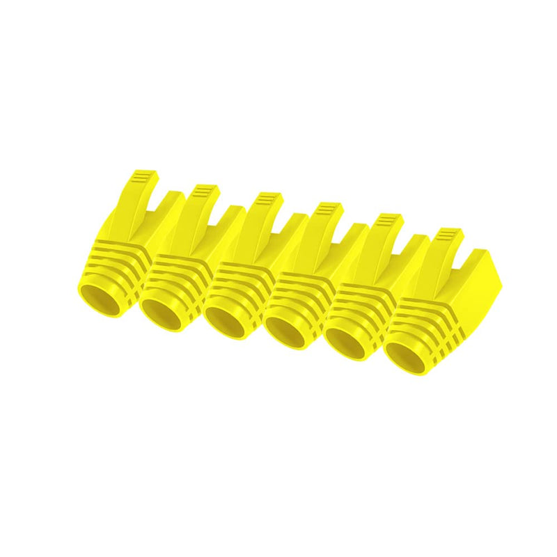 [AUSTRALIA] - VIVOCH 50 Pcs Cat6A Cat7 Cat8 Strain Relief Boot, RJ45 Plug Connector Cover Modular Network Plug Connector Cap Cable Connector Boots, Yellow 