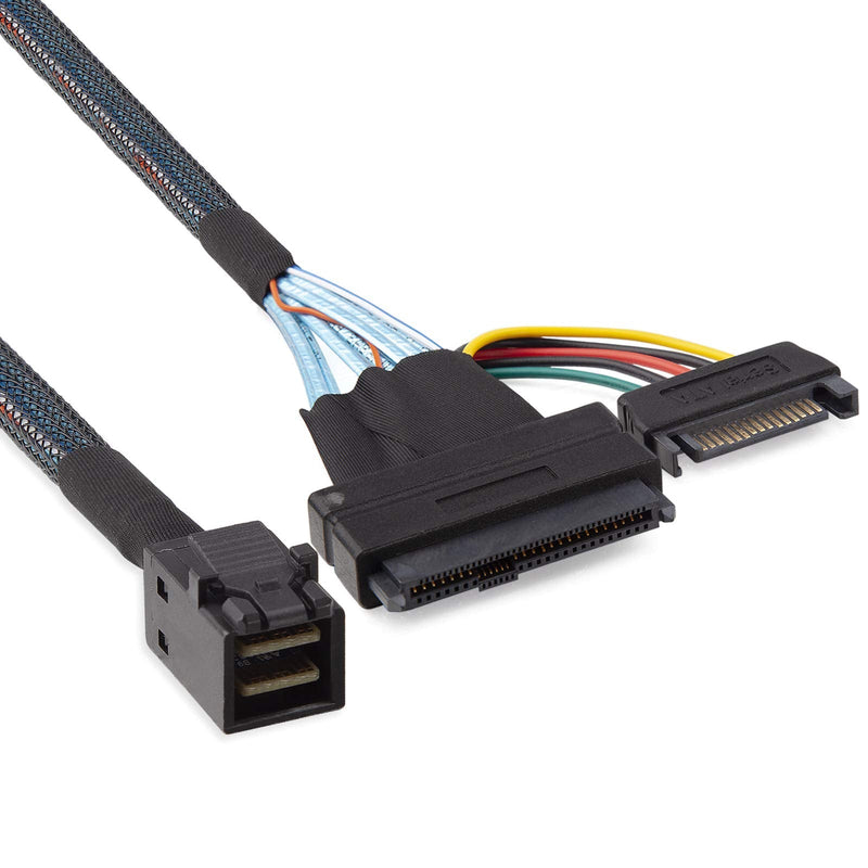 [AUSTRALIA] - 10Gtek# 12G Internal Mini SAS SFF-8643 to U.2 SFF-8639 NVMe SSD Cable with 15 pin Male SATA Power Connector, PCIe 4.0, 85 Ohm, 3.3ft/1m 4. Cable SFF-8643 to SFF-8639 1m 
