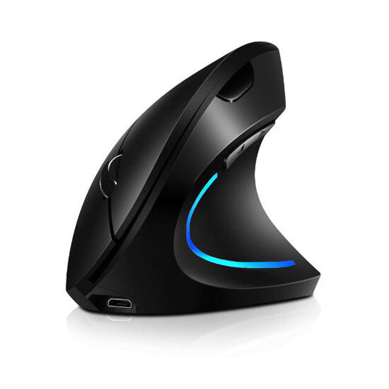 Vertical Mouse, Right Handed 2.4GHz Wireless Ergonomic Rechargeable Vertical Mouse with 4 Adjustable DPI 800/1200/1600/2400, 6 Buttons,Compatible with PC, Desktop,Mac (Black)… Black