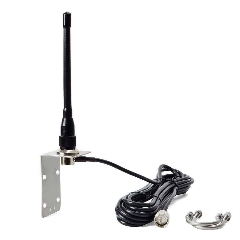UAYESOK Small VHF Marine Antenna, Stubby Boat Antenna | 16.4ft RG-58 Coaxial Cable, L-Mount Bracket, Easy to Install