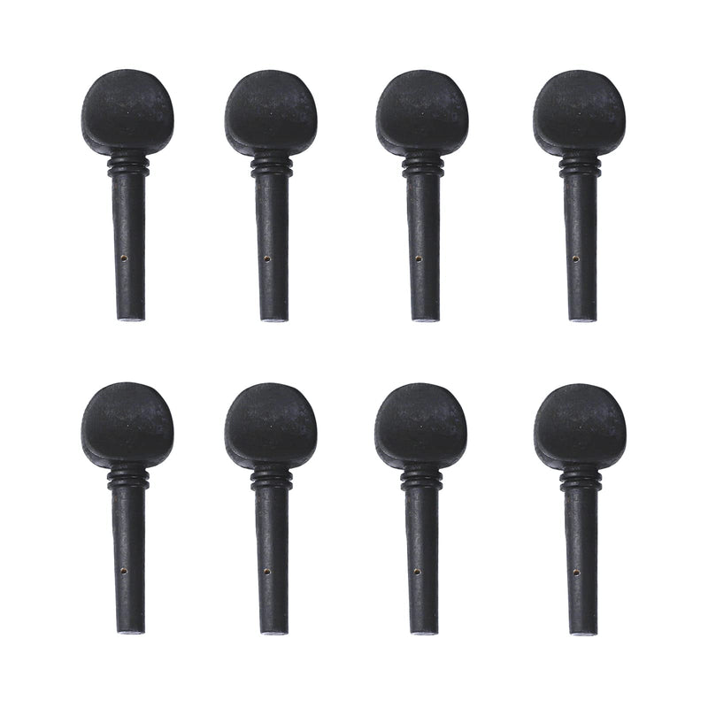 8Pcs Yootones 4/4 Wooden Violin Tuning Tuner Pegs With Predrilled Compatible with 4/4 Violin Fiddle Replacement Sets (Black)