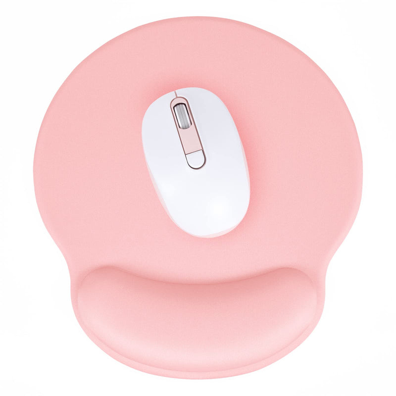 Hsurbtra Ergonomic Mouse Pad with Wrist Rest Support, Gel Mouse Pads with Non-Slip PU Base, Pain Relief Memory Foam Mousepad for Laptop PC, Cute Office Supplies Desk Decro Accessories Pink Large