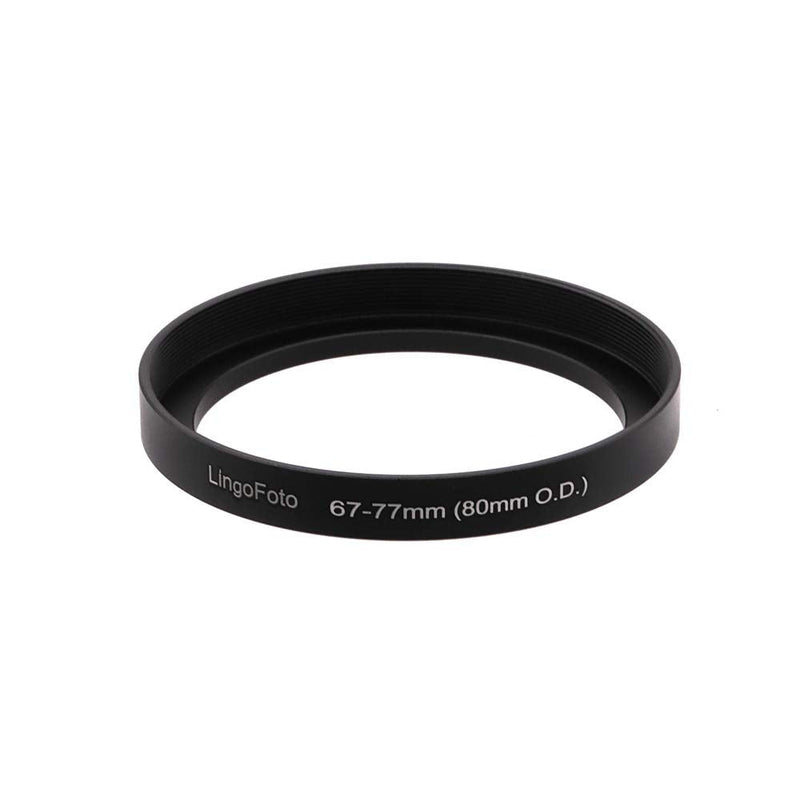 [AUSTRALIA] - Front Step Up Ring 67mm to 80mm Lens Matte Box Adapter O.D,67mm Lens Adapter Ring to 77mm Lens Filters/Lens Cap LingoFoto 67-77mm 